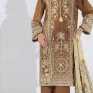 Bonanza Satrangi
Brown-Cambric-2 Piece Embroidered Size 10